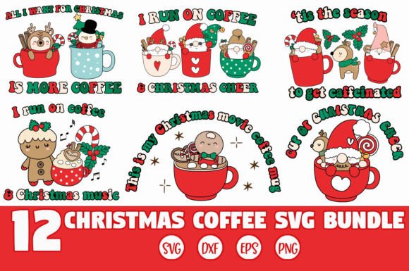 Cute Christmas Coffee SVG Bundle for Creative Graphics and Crafts