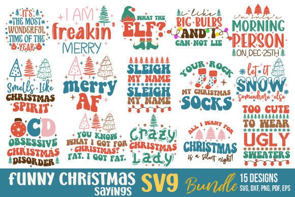 Funny Christmas Sayings SVG Bundle: A Must for Creative Crafts