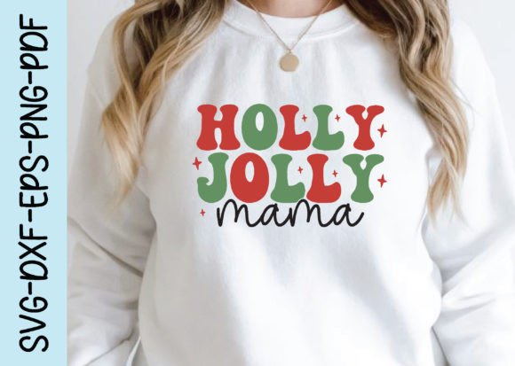 Holly Jolly Mama: A Festive Retro Embroidery Design
