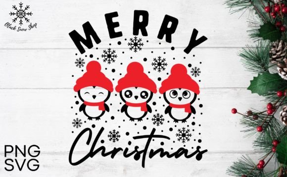 Merry Christmas Penguin Svg: A Charming Graphics Asset for Crafts