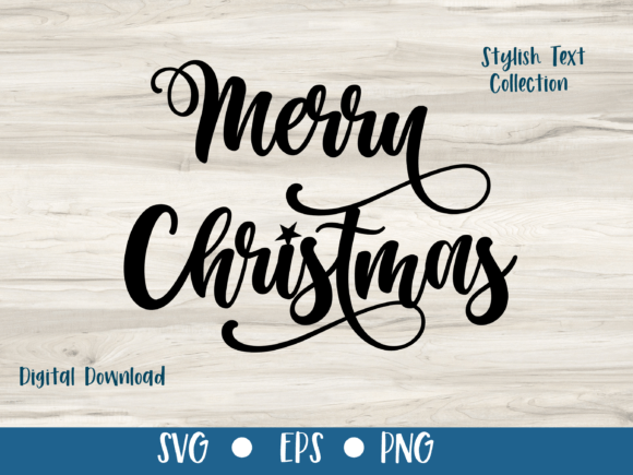 MERRY CHRISTMAS - Stylish Text SVG for Graphics & Crafts