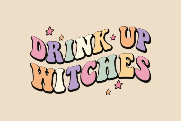 Retro Drink Up Witches SVG: Graphics for Local Crafts