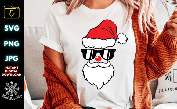 Santa Face Kids Christmas SVG for Graphics and Crafts