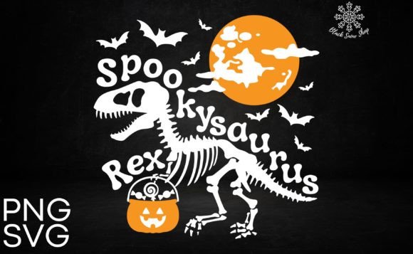 Spooky Saurus Rex Graphics for Kids Halloween Crafts